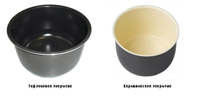 Тефлоновое и керамическое покрытие чаши