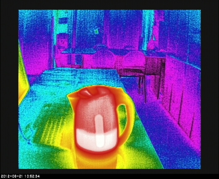 Как выглядит чайник через тепловизор
