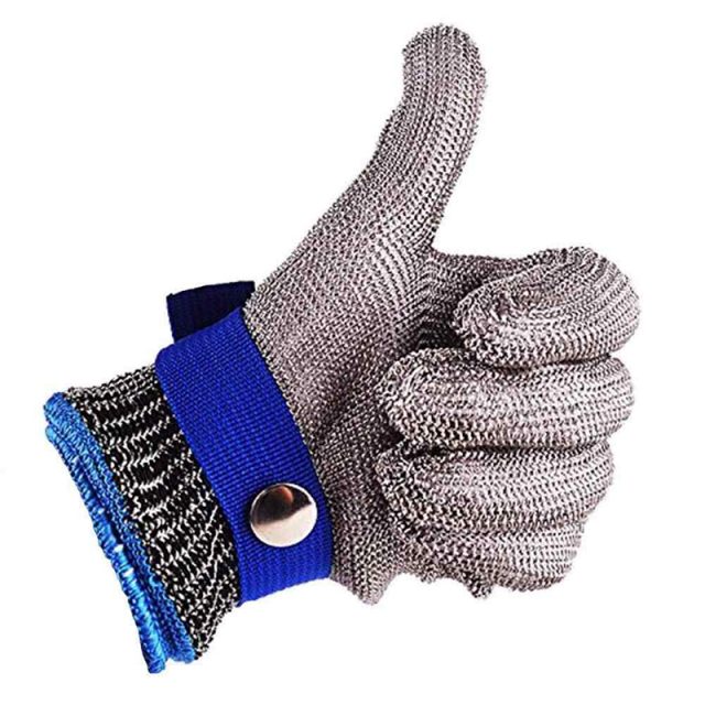 Металлическая защитная перчатка с ремешком